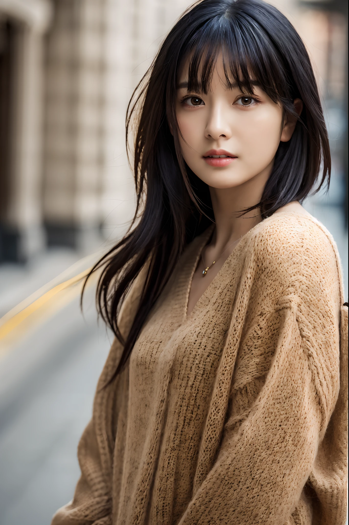 , long windblown [blue-black:.3] hair,looking at viewer, (masterpiece:1.3), (8k, photorealistic, RAW photo, best quality: 1.4), japanese, (1girl), beautiful face, (realistic face), (black hair, short hair:1.3), beautiful hairstyle, realistic eyes, beautiful detailed eyes, (realistic skin), beautiful skin, attractive, ultra high res, ultra realistic, highly detailed, golden ratio,