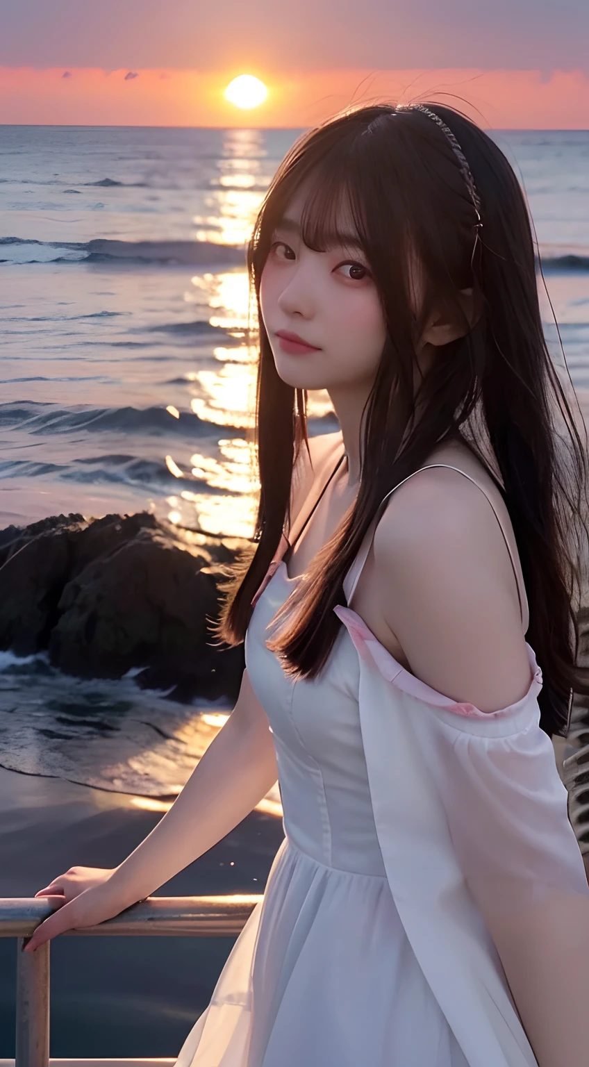 Beautiful woman watching the stars on the beach at night and the sound of waves ,One girl,Nahida_Genshin Impact, Cruciform pupil