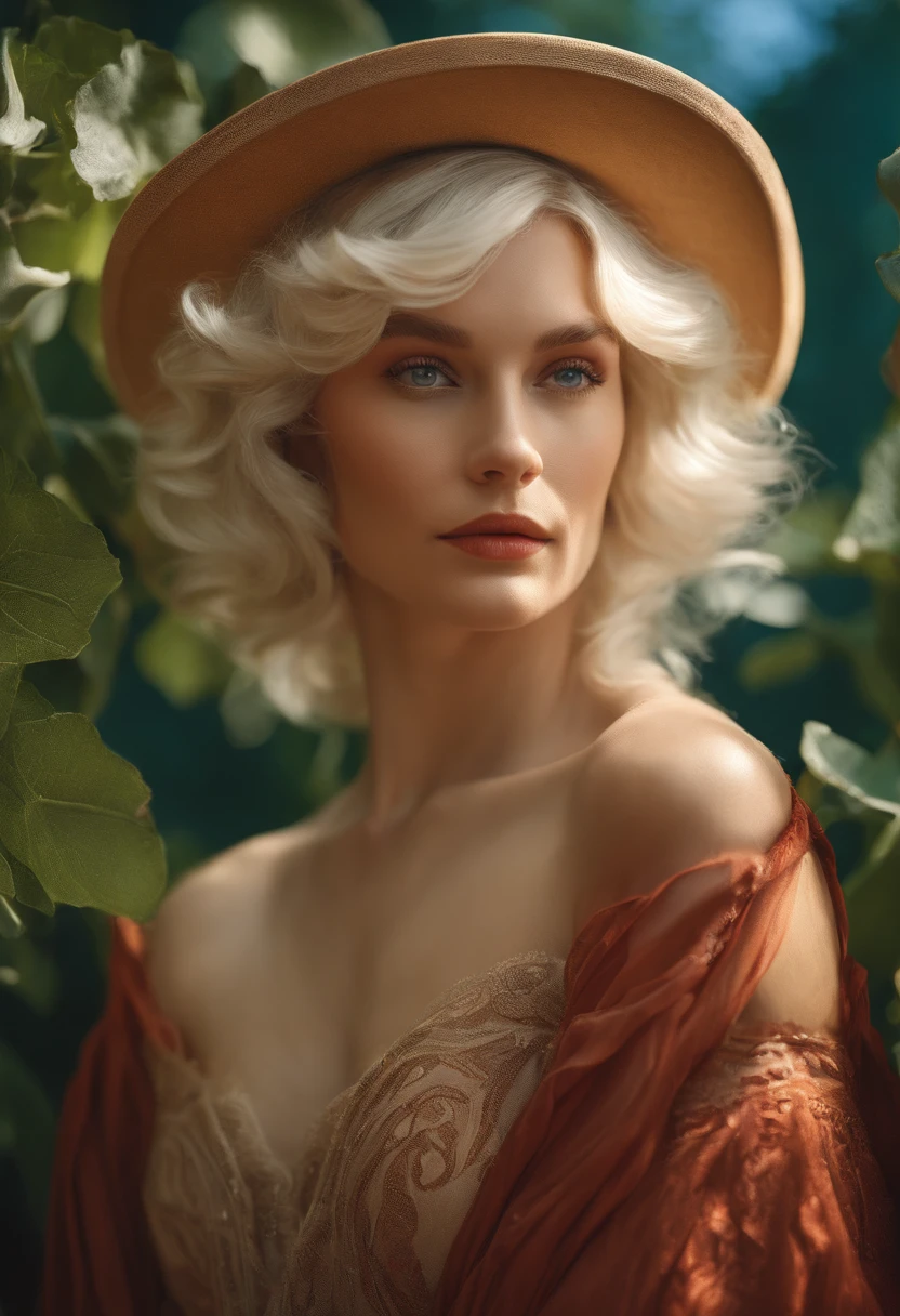 David Hockney (David Hockney)and Alphonse Mucha (Alphonse Mucha)Surrealist Female Portrait of,fantasy art, Photo Photorealistic, Dynamic lighting, artstation, posters, Volumetric lighting, highly detailed faces, 4 k, Award-Standing,, 1Girl, Dark In, Deep Shadow, Low Key,cowboy shots,(Formal attire:1.4) ,Long hair,White hair,