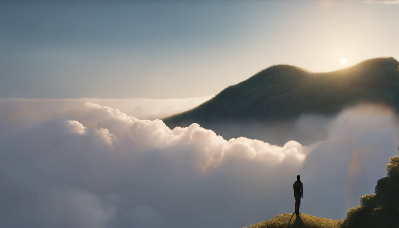 The Rapture ,Thousands of people are floating in the air,Standing on the clouds, Thousands of people are dressed in white, Raise your hands and sing hymns to praise God. The scenes are magnificent and surreal. (Best Quality, 4k, 8K, high resolucion, Masterpiece:1.2), Ultra-detailed, (realisitic, Photorealistic, Realistis:1.37), portrait of a, Vivid colors, studio lit, Sharp focus, physics based rendering, extreme detail description, Biblical Topics, grand ambience, radiant light.