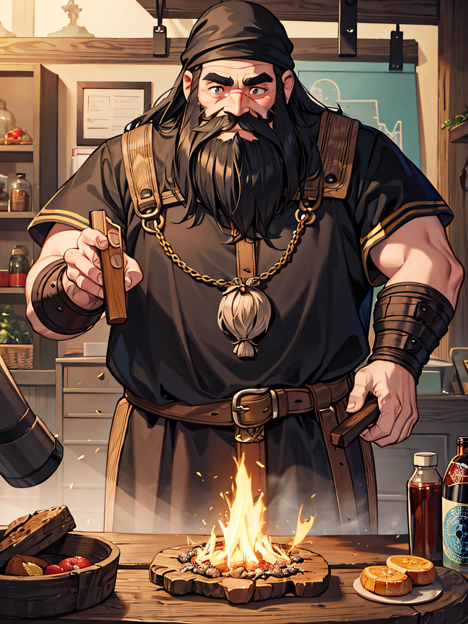 blacksmith dwarf with long beard