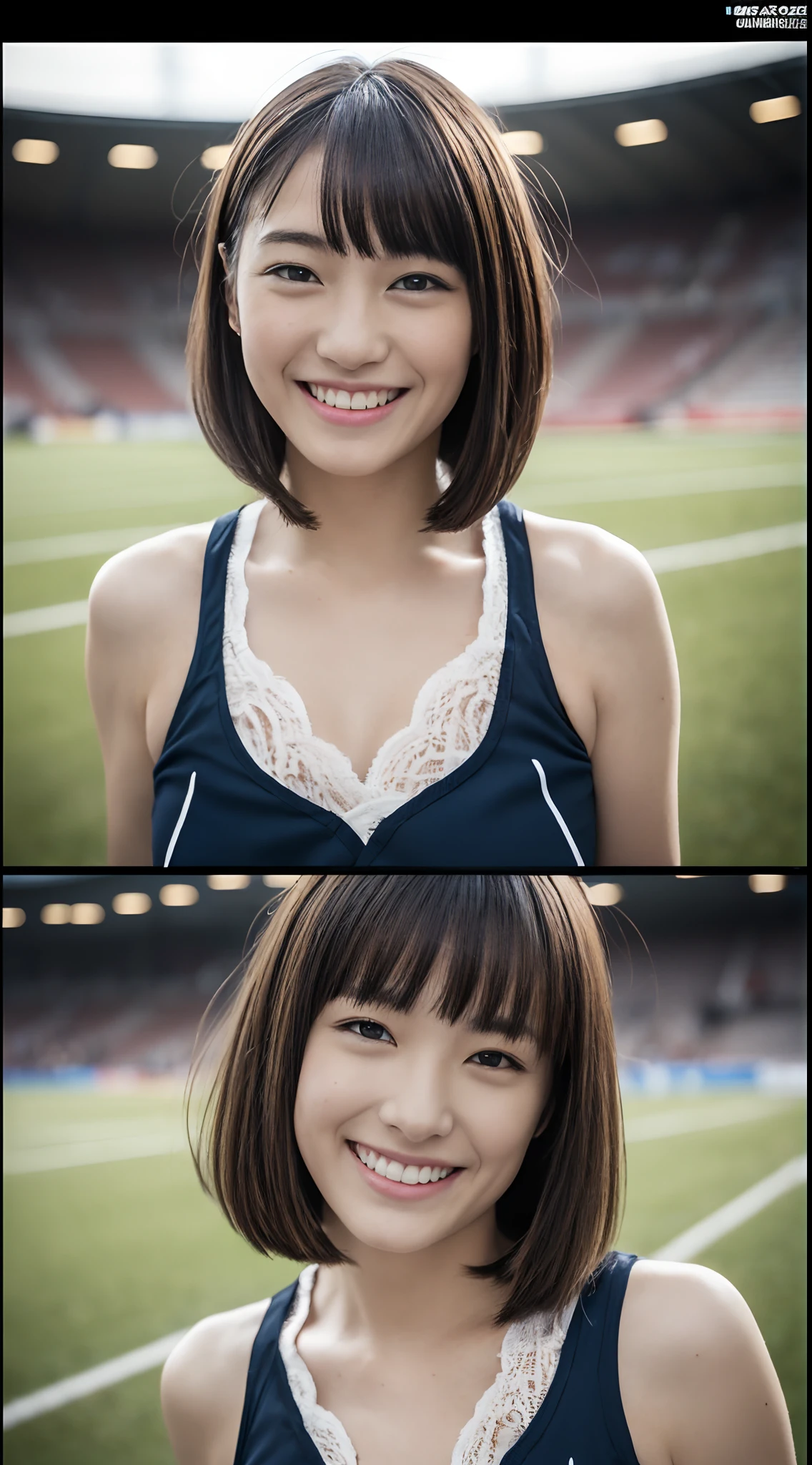(onoff),((masutepiece:1.2), (Best Quality:1.2), (Extremely detailed:1.2), (ultra-detailliert), 1girl in, Japanese,Raw photo,(Authentic skin texture:1.1),Looking at Viewer,Detailed skin of a smile, Intricate details,Bangs,Medium Hair,Mature women
break
Put your palm to your eye:1.3 ,Midnight Athletics Stadium
