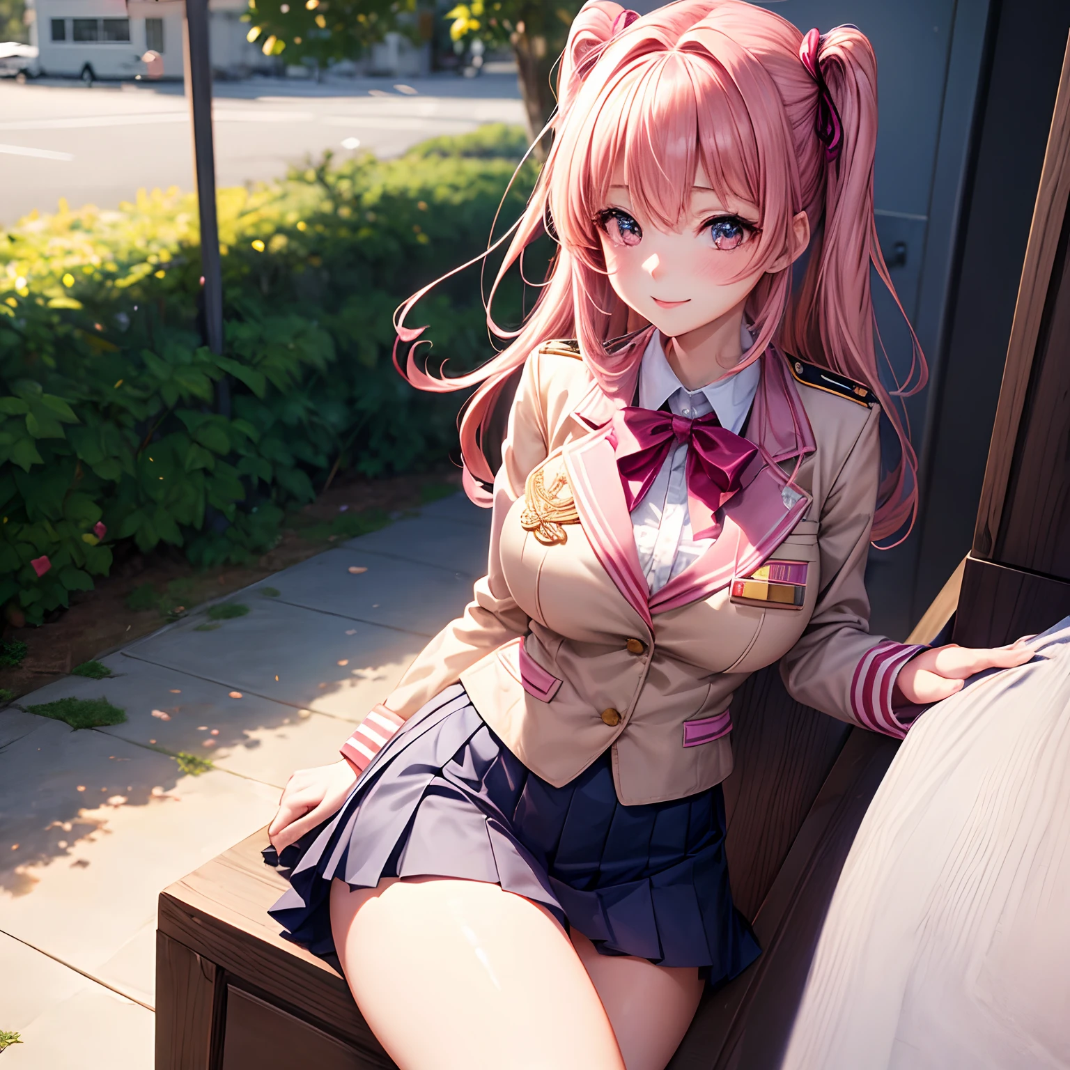 Lori Girl,Punipuni cheeks,smil,girl,top-quality,masterpiece,multicolored hair,HD Images、,校服,blazers,Loose Socks,a beauty girl,Beautiful girl with perfect facial features,