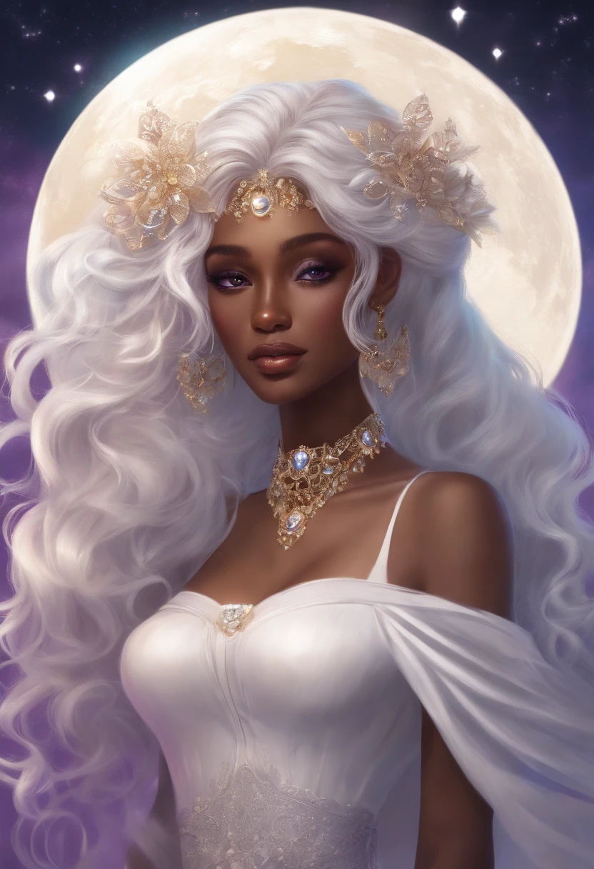 award winning 64k concept art of (dark skin 1girl:1.3) in majestic open dress made of flowers bravely, posing, epic, god rays, centered, upper body, (masterpiece:1.2), (best quality:1.3), Amazing, highly detailed, beautiful, finely detailed, warm soft color grading, Depth of field, extremely detailed 64k, fine art, stunning, iridescent, (shiny:1.2), (light reflections:1.3), (crisp:1.6), silver curls, spring, vibrant, sunlit, (edge detection:1.4), absurdres, impressive, 120mm, outlining, glittering, lights, closed eyes