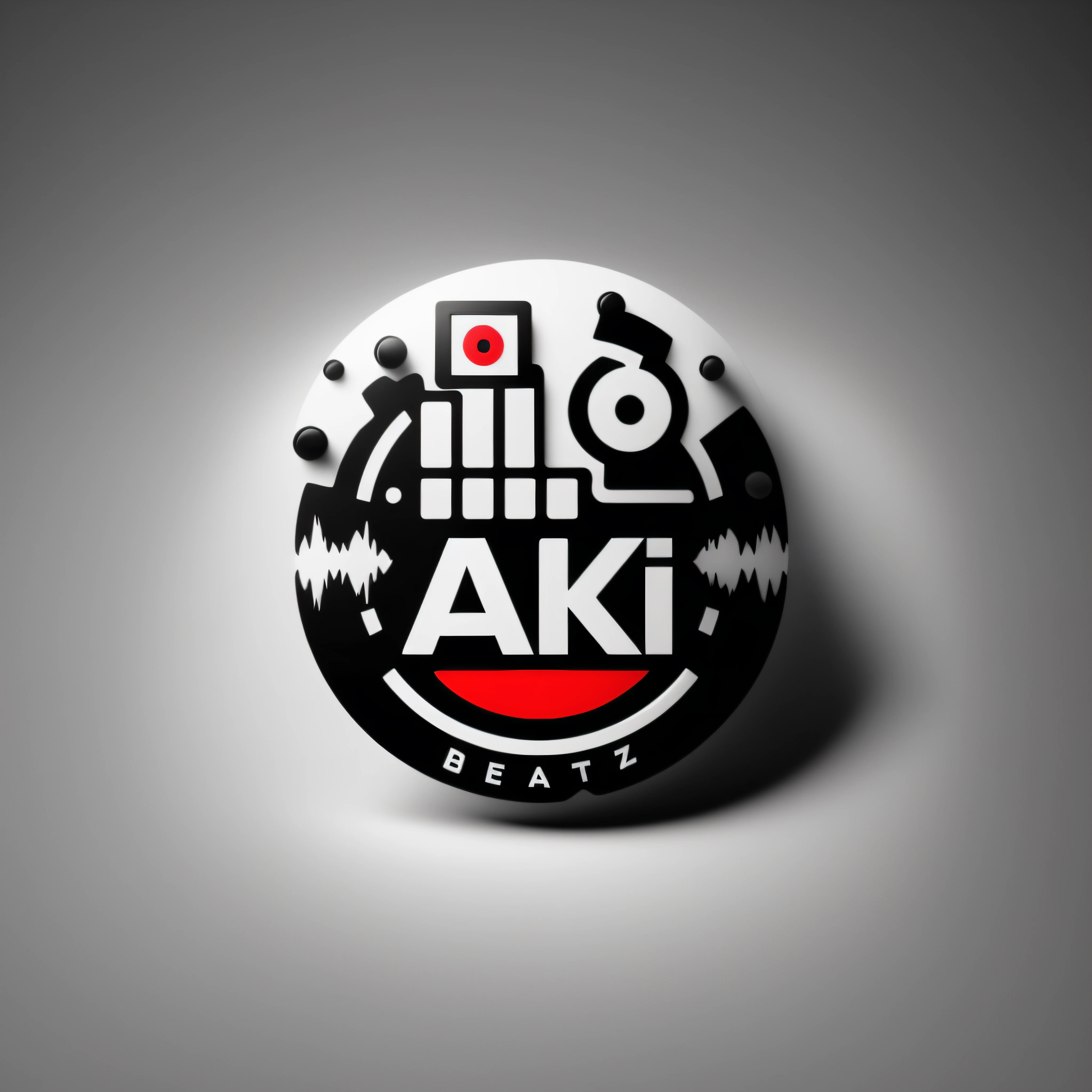 um close up de um logotipo preto e branco com um design vermelho e preto, arte do logotipo, logotipo arredondado, design de conceito de logotipo, Directed by: Aleksander Kobzdej, design de conceito de adesivo, design de logotipo, Arte em 4k, logotipo minimalista, logotipo abstrato, Logotipo 3D, estilo de logotipo vetorizado, design de logotipo limpo, design de adesivos, Akitipe Studios