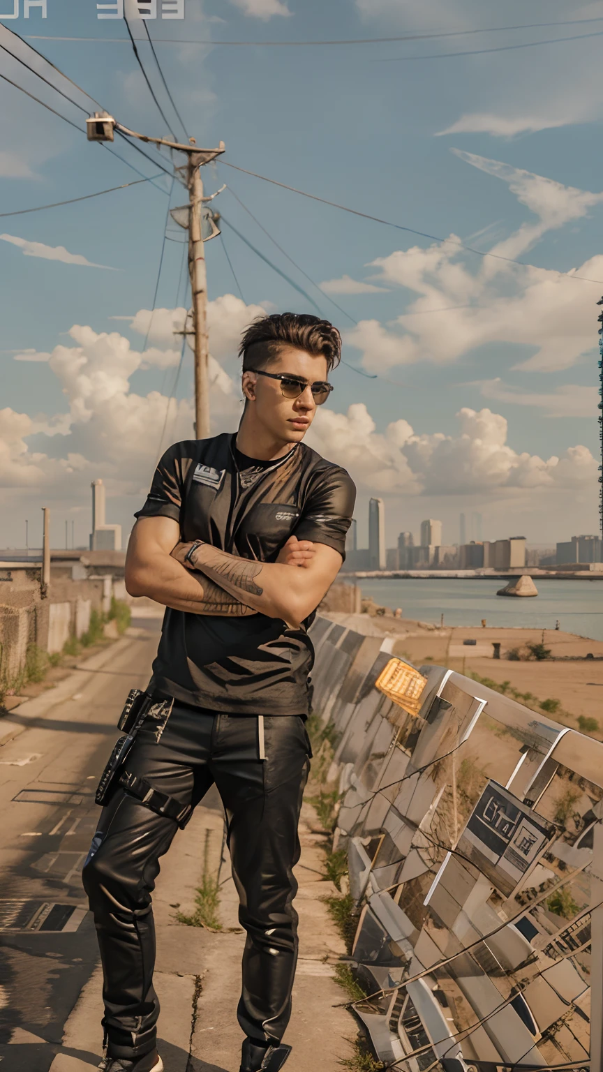 Change background cyberpunk handsome boy, realistic face, 8k, ultra realistic]