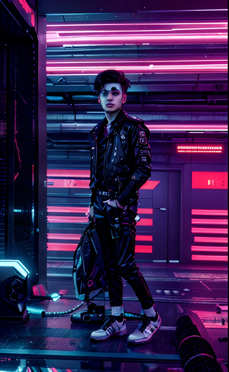 Change background cyber punk handsome boy , realistic face,8k,ultra realistic