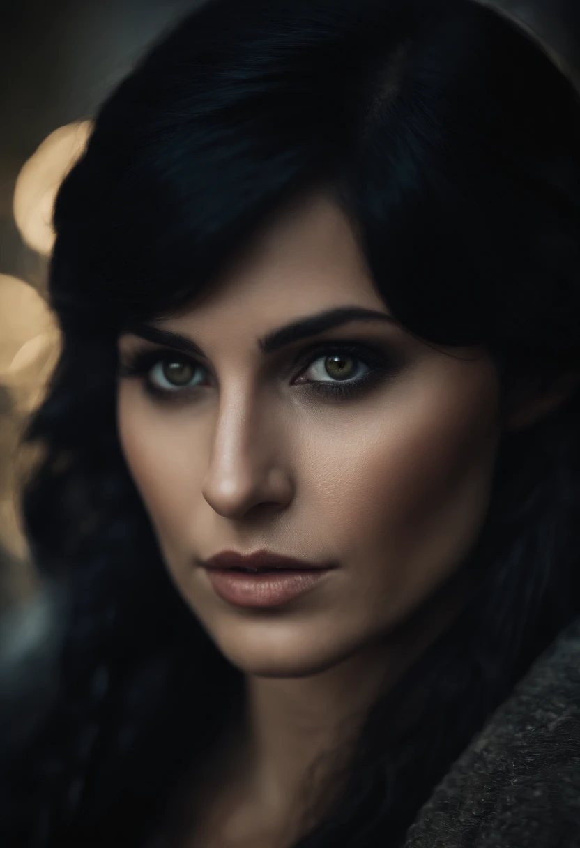 Dark black hair female elf. corp nu