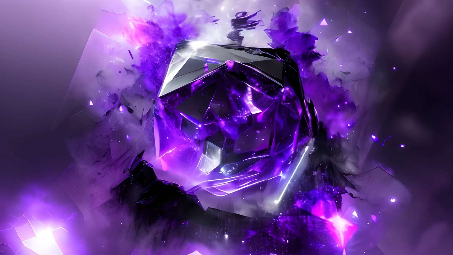 purple and black digital art of a purple and black diamond, purple glowing core in armor, 8k hd wallpaperjpeg artifact, 8 k hd wallpaperjpeg artifact, the tesseract, purple energy, tesseract, purple fire around magic arena, purple lightning, dark purple background, dark purple glowing background, fantasy game spell symbol, dark dimension portal