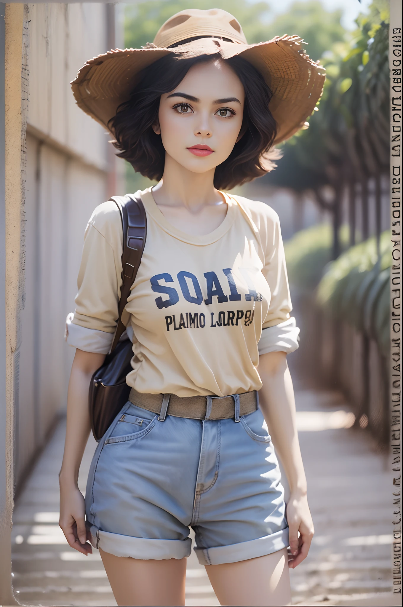 Menina agricultora, ((camiseta whithout)), (Realistic girl), Campo Dourado, sol nasce no fundo, --auto --s2