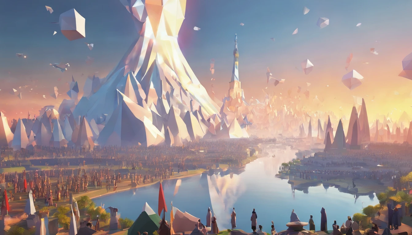 The Rapture ,Thousands of people are floating in the air,Standing on the clouds, Thousands of people are dressed in white, Raise your hands and sing hymns to praise God. The scenes are magnificent and surreal. (Best Quality, 4k, 8K, high resolucion, Masterpiece:1.2), Ultra-detailed, (realisitic, Photorealistic, Realistis:1.37), portrait of a, Vivid colors, studio lit, Sharp focus, physics based rendering, extreme detail description, Biblical Topics, grand ambience, radiant light.