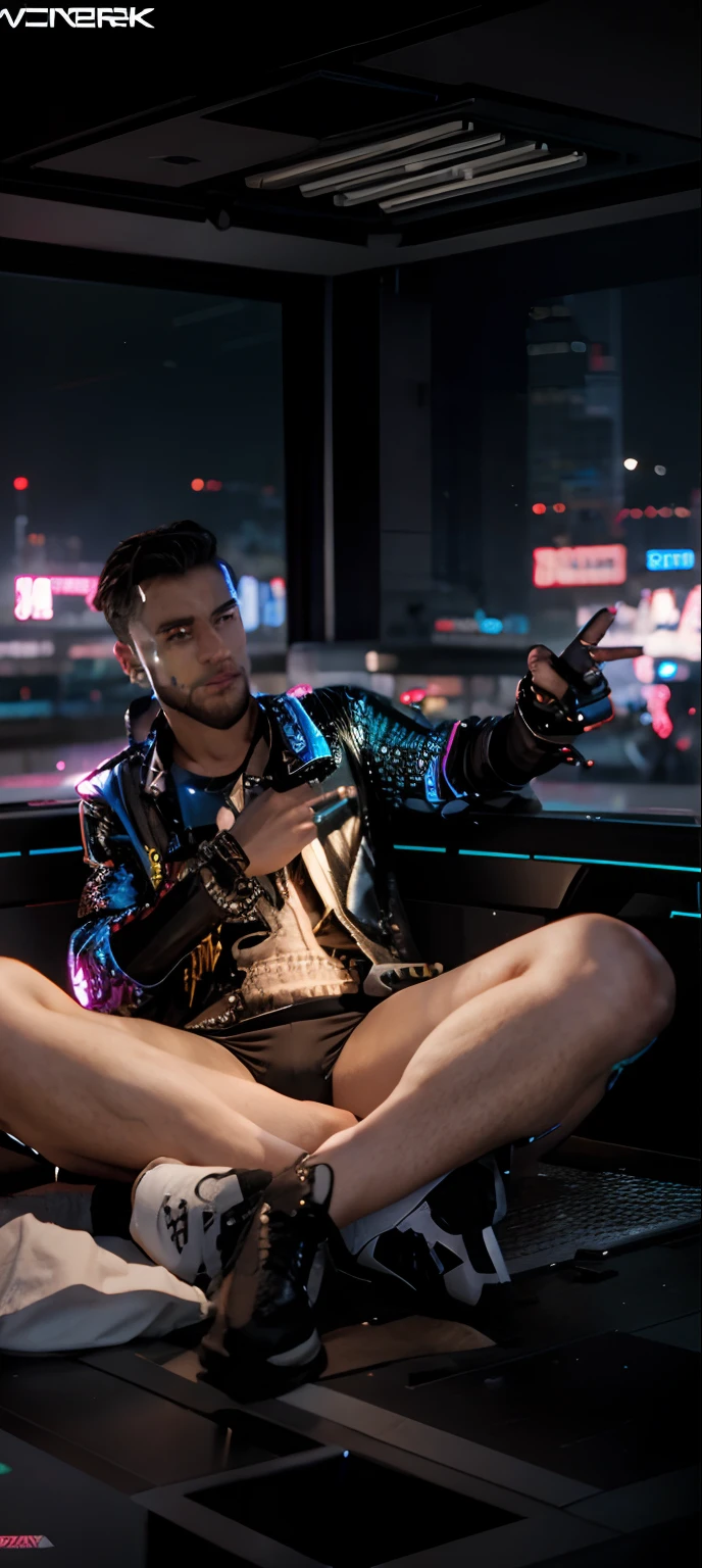 Change background cyberpunk handsome boy, realistic face, 8k, ultra realistic