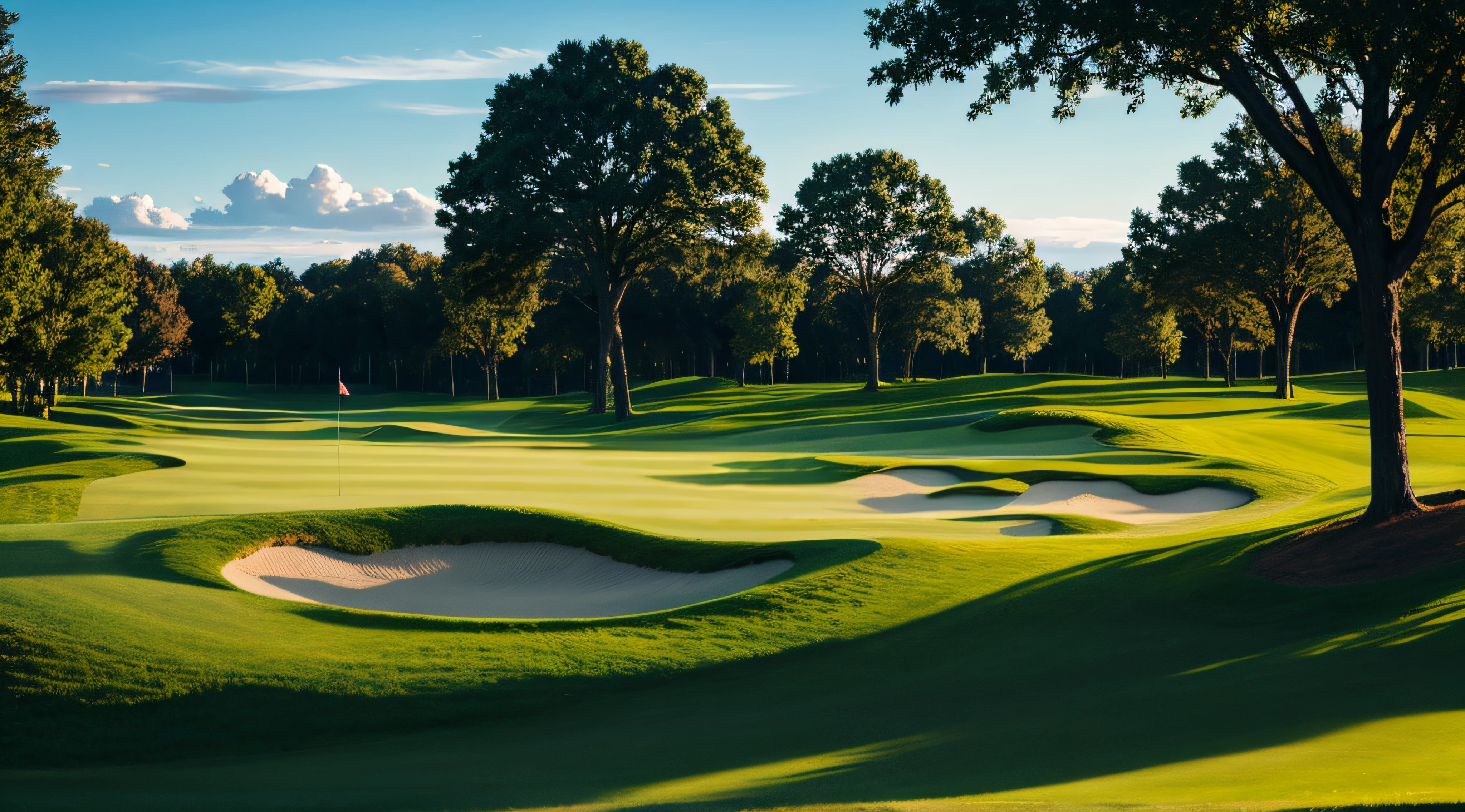 golf course,Green flag
