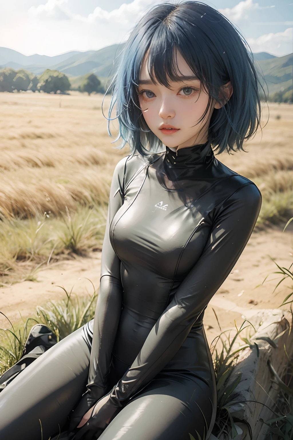 Lora Sweet smile His hair is blue