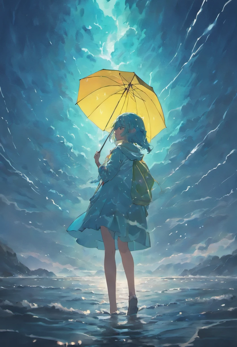 The sky is gloomy and gloomy..,Severe storms,The sea,No characters, 最高品質, Full of light, Full of light, supernatural, Supernatural Energy