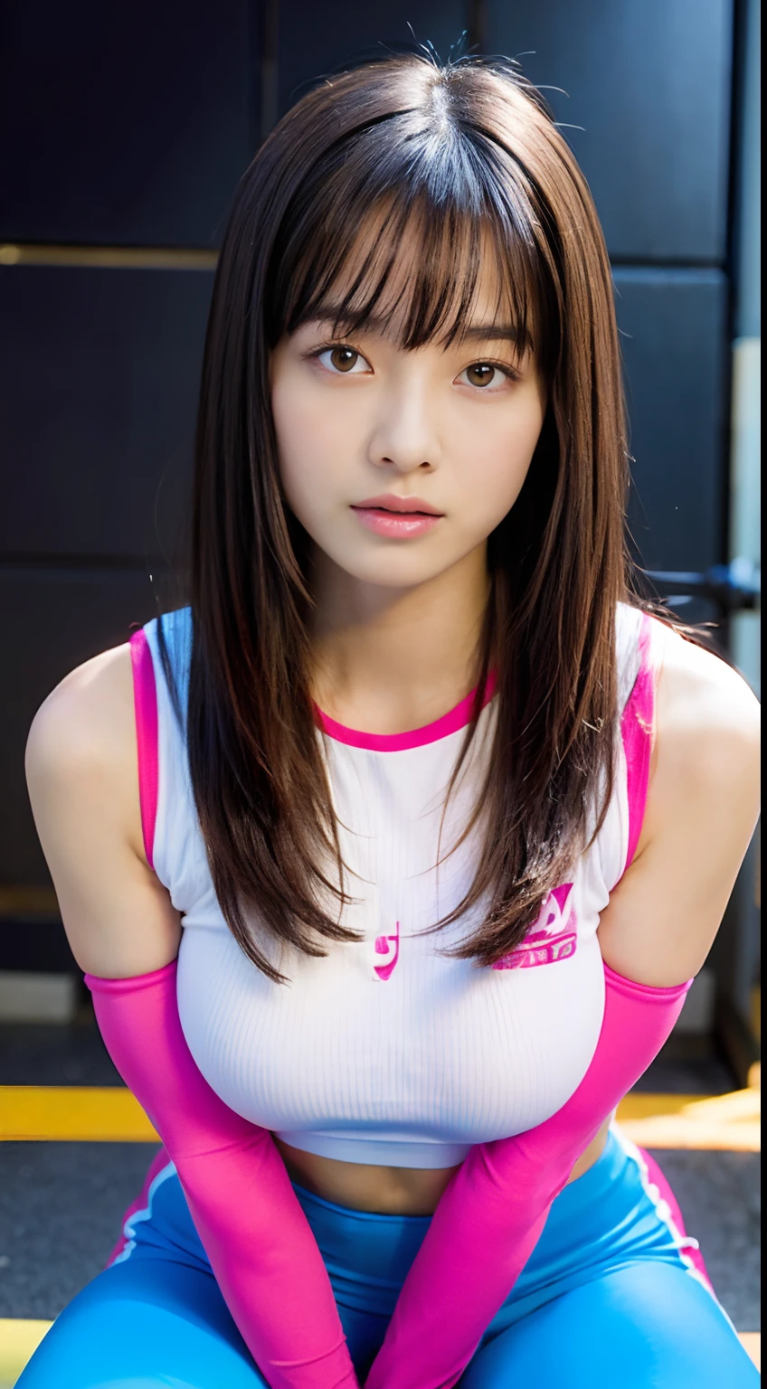 (8K, RAW Photos,Highest quality, High resolution:1.1), (超Realisticな:1.4),(Realistic, Realistic:1.3),The Beauty of Japan、Rhythmic gymnastics club、Rhythmic Gymnastics Uniform、((Upper Body:1.3))