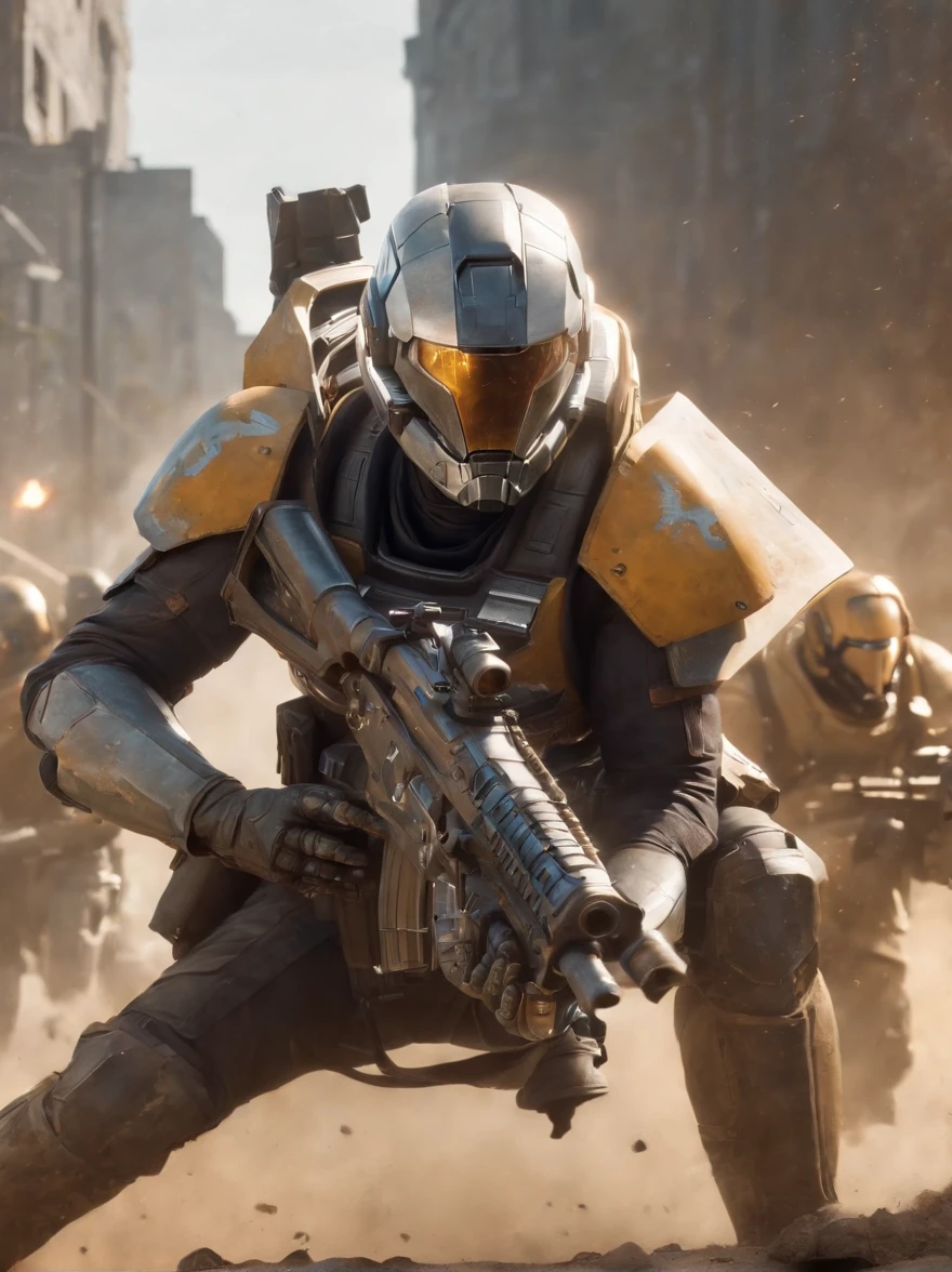 um close up de uma pessoa segurando uma arma na frente de uma cidade, Destino 2, arte do destino, destino, Fanart de Destiny, arte da capa do jogo, Capa minimalista estilizada, arte da capa do videogame, official poster artwork, arte do cartaz promocional, 2022, 2 0 2 2, cartaz do jogo, arte conceitual oficial, arte chave do jogo, arte conceitual de destino