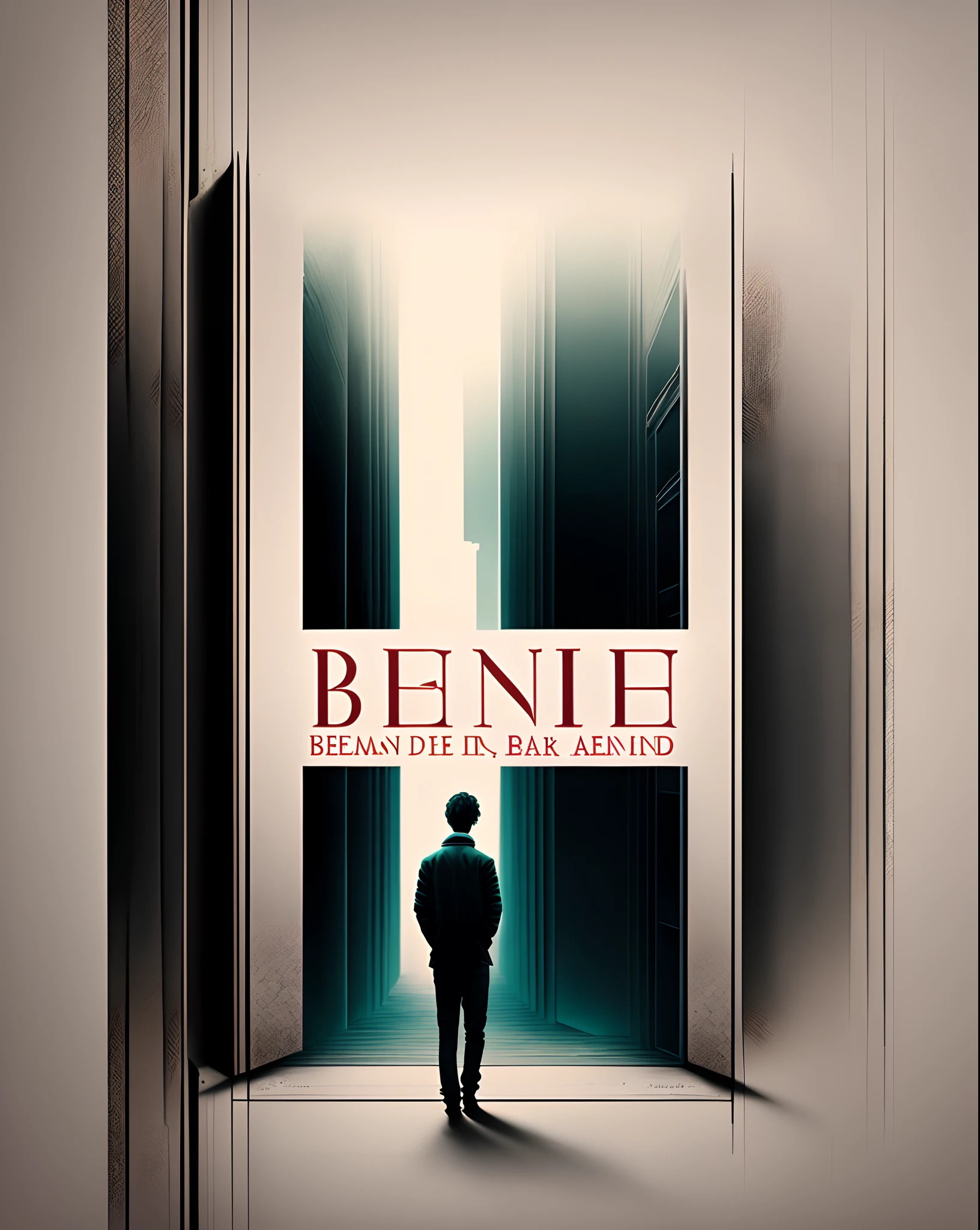 Design me a book cover for my book called “behind”