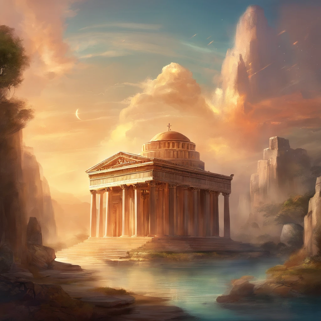A religious temple in Ancient Greece during Antiquity