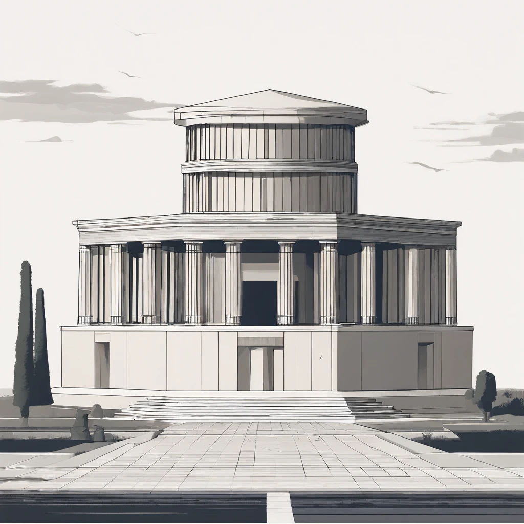 Portrait of a religious temple in Ancient Greece during antiquity