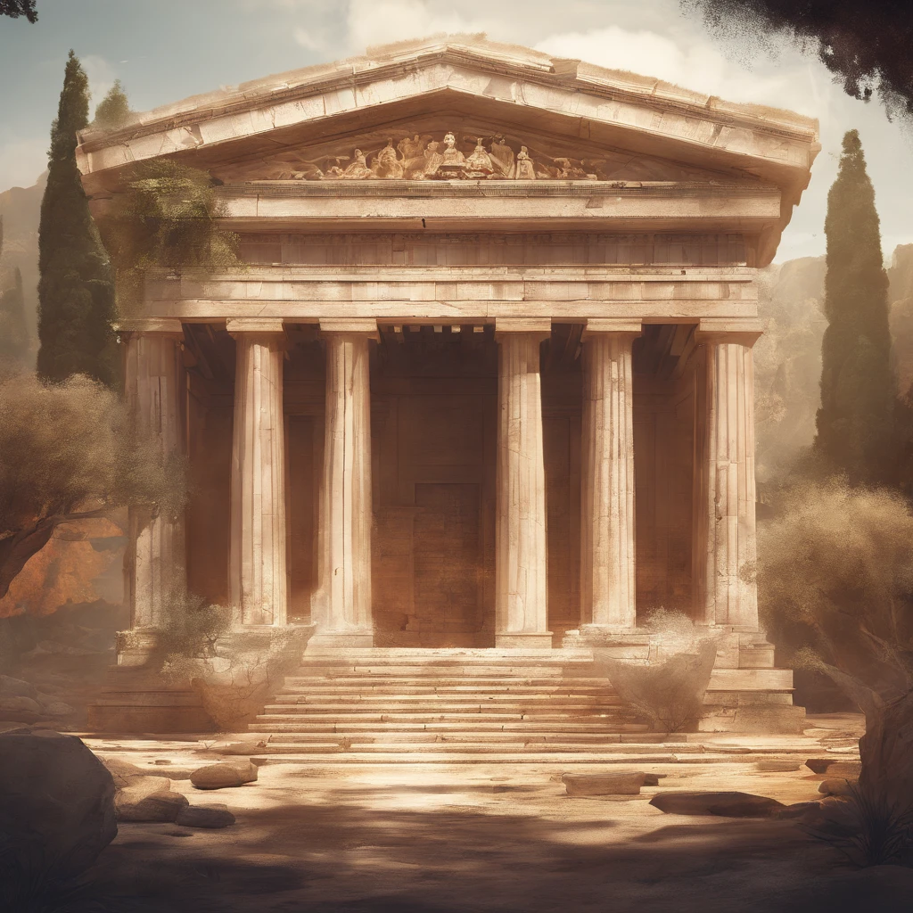 A religious temple in Ancient Greece during Antiquity
