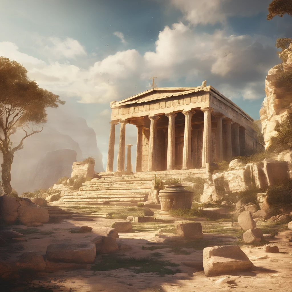 A religious temple in Ancient Greece during Antiquity