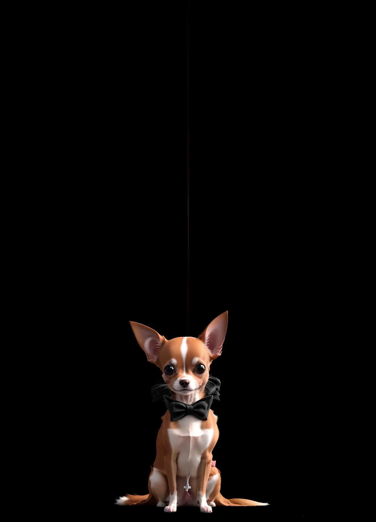 Long Coat Chihuahua　girl with　bow ribbon　Black Tan　a smile　A black