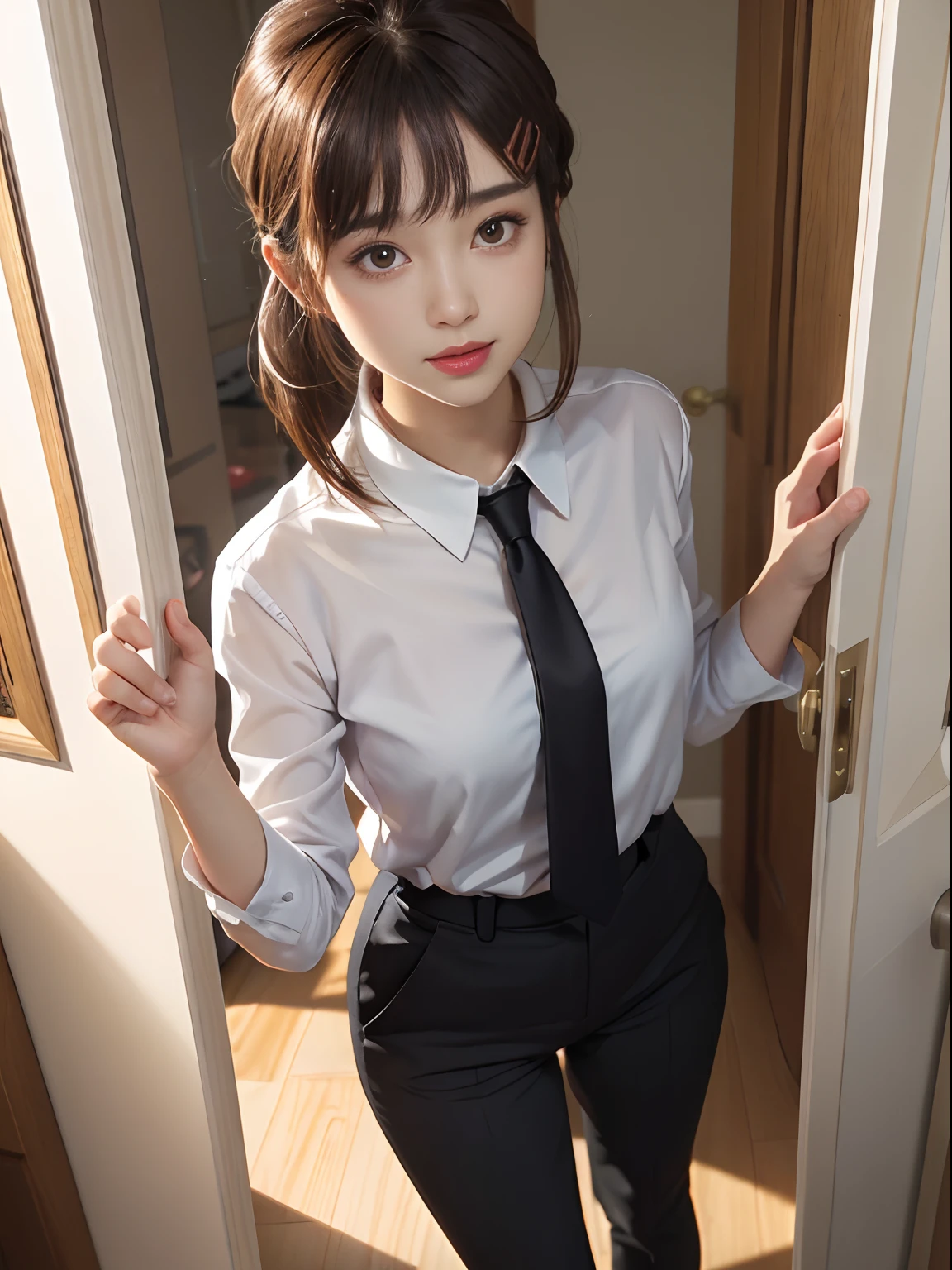 ((beautiful anime eyes with fine detail)), realistic skin, (intricate details), best lighting, depth field, ((ultra high resolution, high res)), {highres}, {{very fine 8KCG wallpapers}}, {{very precise detailed}}, ((((masterpiece)))), 1girl,teenager, (Blushing expression:1.5), smile,open mouth,in heat, ((japanese uniform)), nsfw,(shirt lift myself),((showing nippls)),((uniform mini skirt)), (wind lift:1.5),(tie),black socks, (mirror,smartphone,selfie)