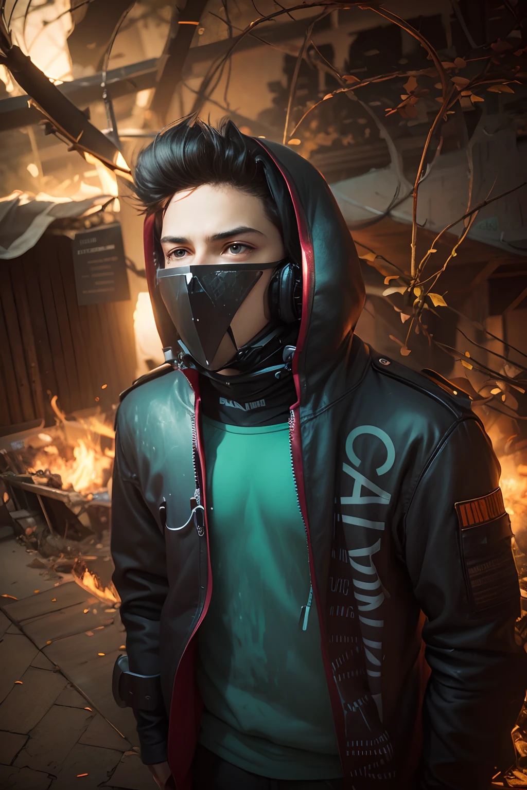 Anime Boy, realistic face mask, handsome boy,8K ultra realistic face