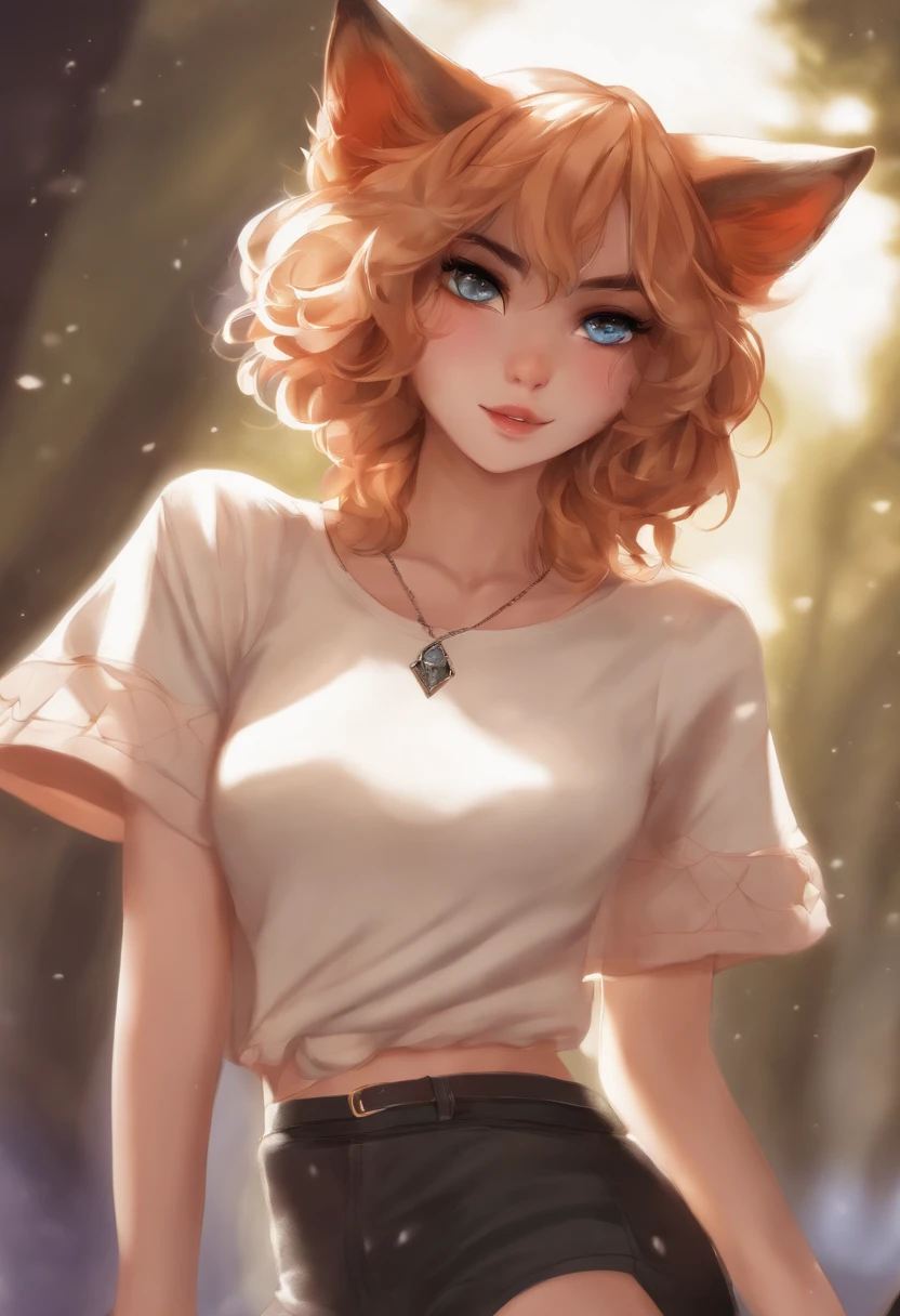 Anthro furry, short sleeve t-shirt, femboy, cute, panties,