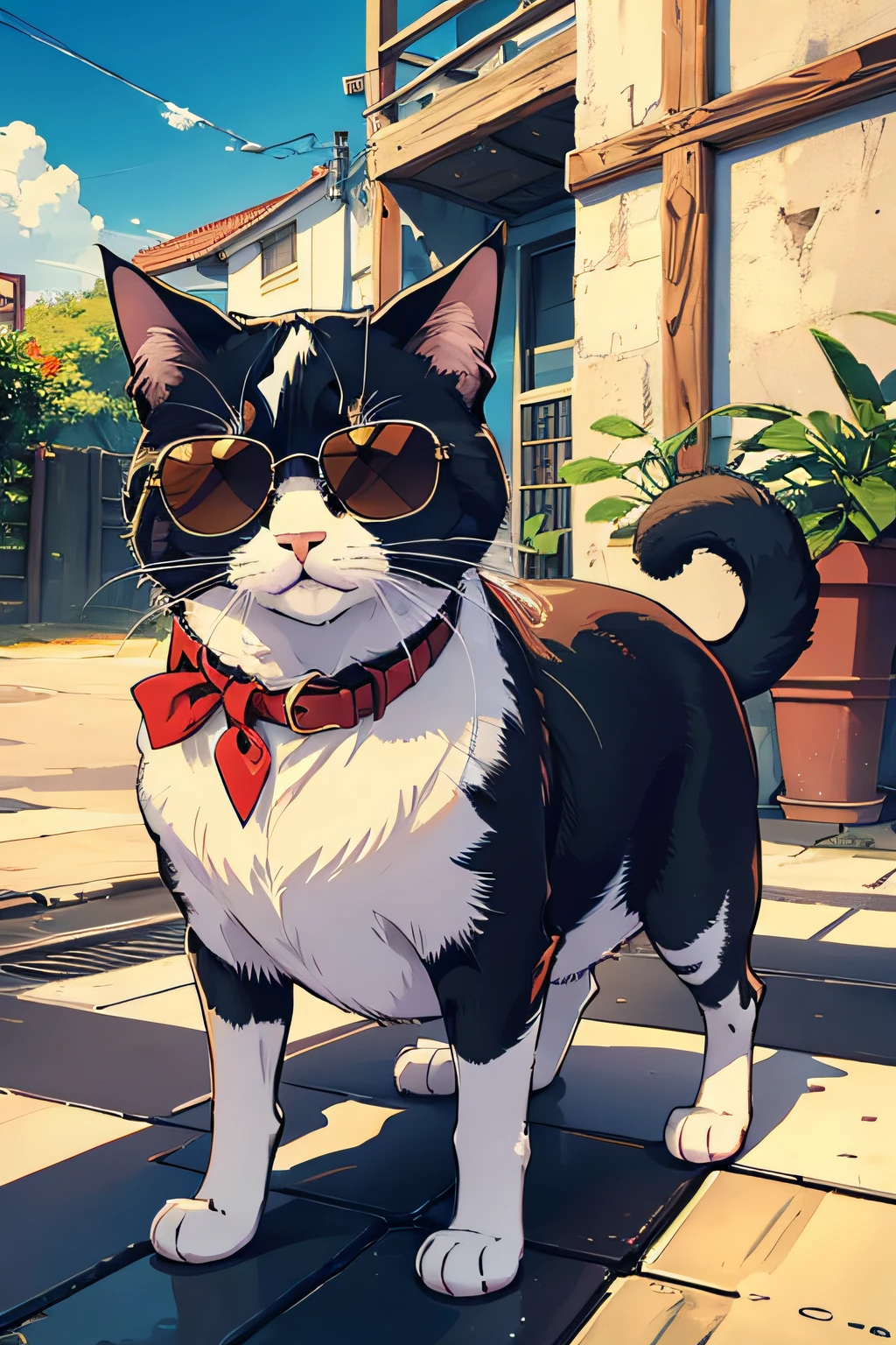Cat wearing sunglasses