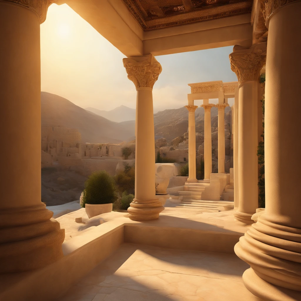 (best quality,4k,8k,highres,masterpiece:1.2),ultra-detailed,(realistic,photorealistic,photo-realistic:1.37),ancient Greek architecture,religious temple,mystic atmosphere,marble columns,sunlit courtyard,meticulously carved sculptures,golden accents,ornate decorations,serene and sacred ambiance,secluded location,whispers of prayer,fragrant incense,echoes of ancient rituals,soft natural light,distant sound of harp music,ancient Greek symbols,quiet contemplation,divine connection,spiritual serenity,solitude and introspection,subtle play of shadows,dreamlike haze,ethereal beauty,grandeur and magnificence,peaceful and harmonious vibes,sense of timeless history,sacred grounds,transcendent experience,celestial harmony,healing energy,awe-inspiring architecture,whispers of the gods.