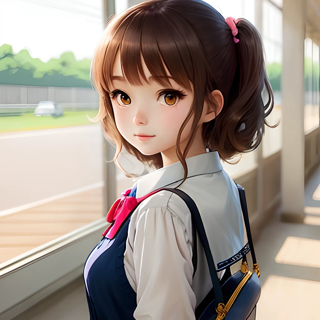 Cute anime school girl