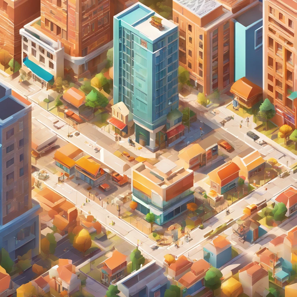 Beautiful sunrise, beautiful morning, busy city