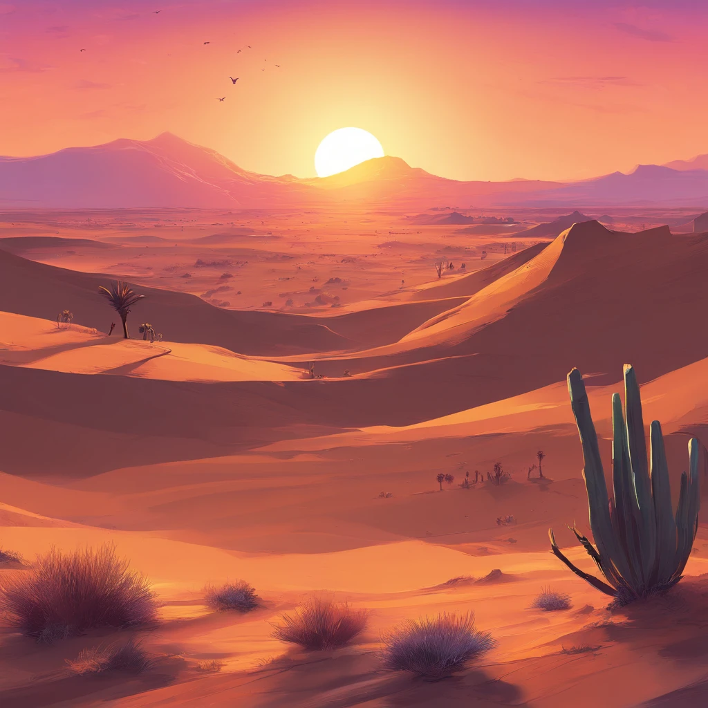 Beautiful sunrise, beautiful morning, nature, desert