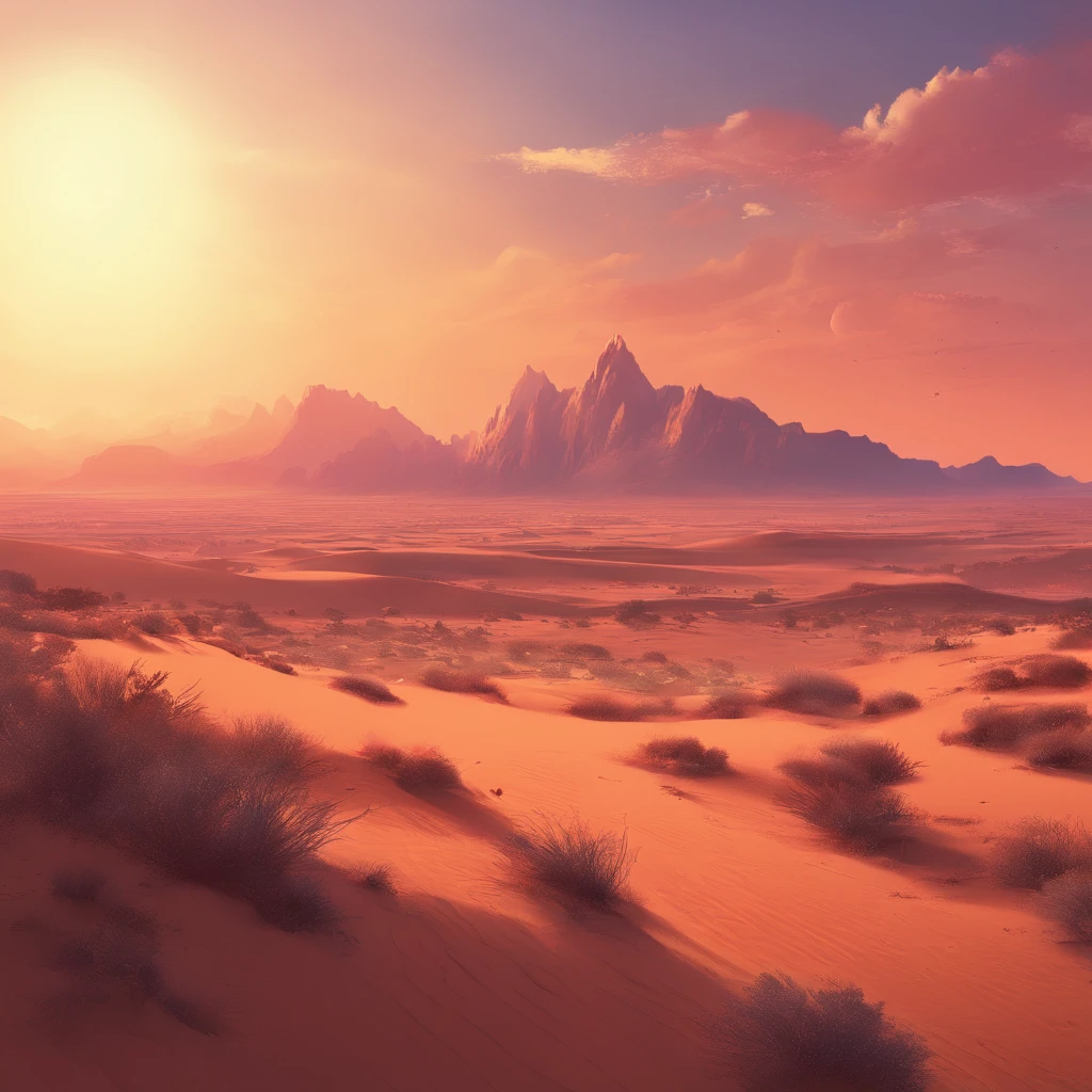 Beautiful sunrise, beautiful morning, nature, desert