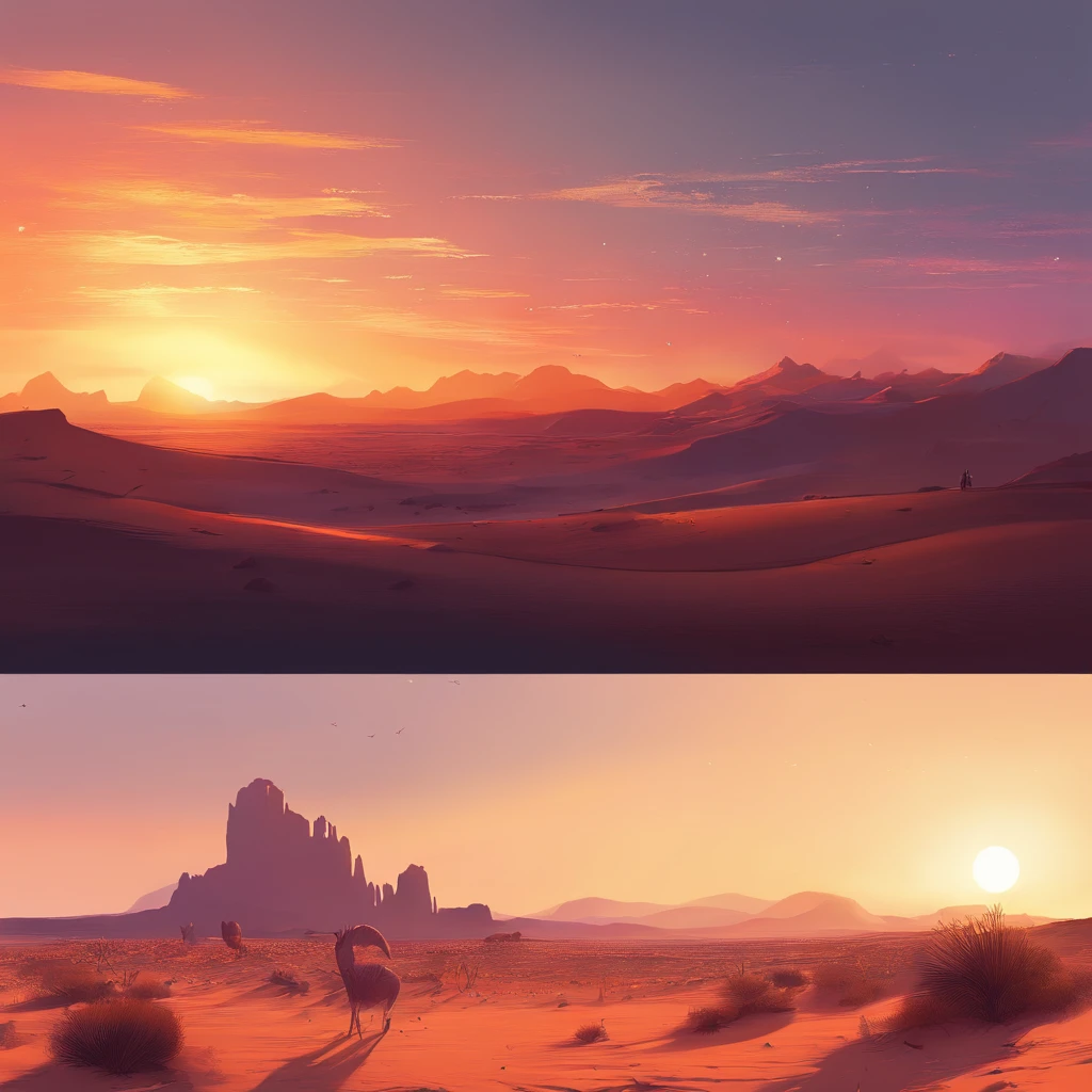 Beautiful sunrise, beautiful morning, nature, desert