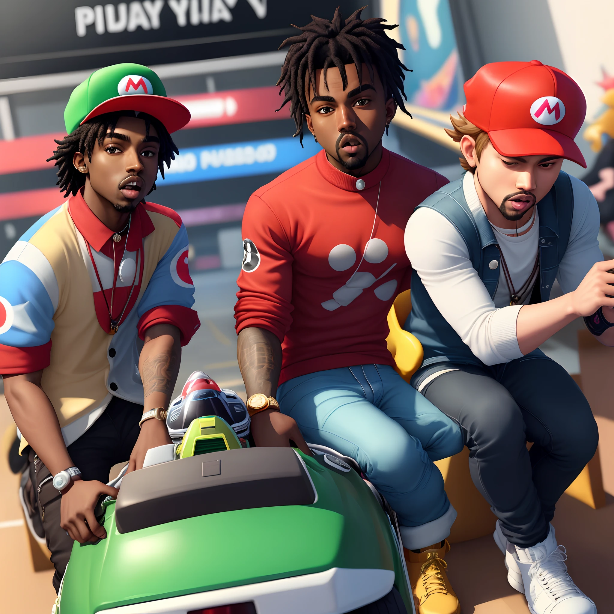 Playboi carti and kanye west playing mario kart 8