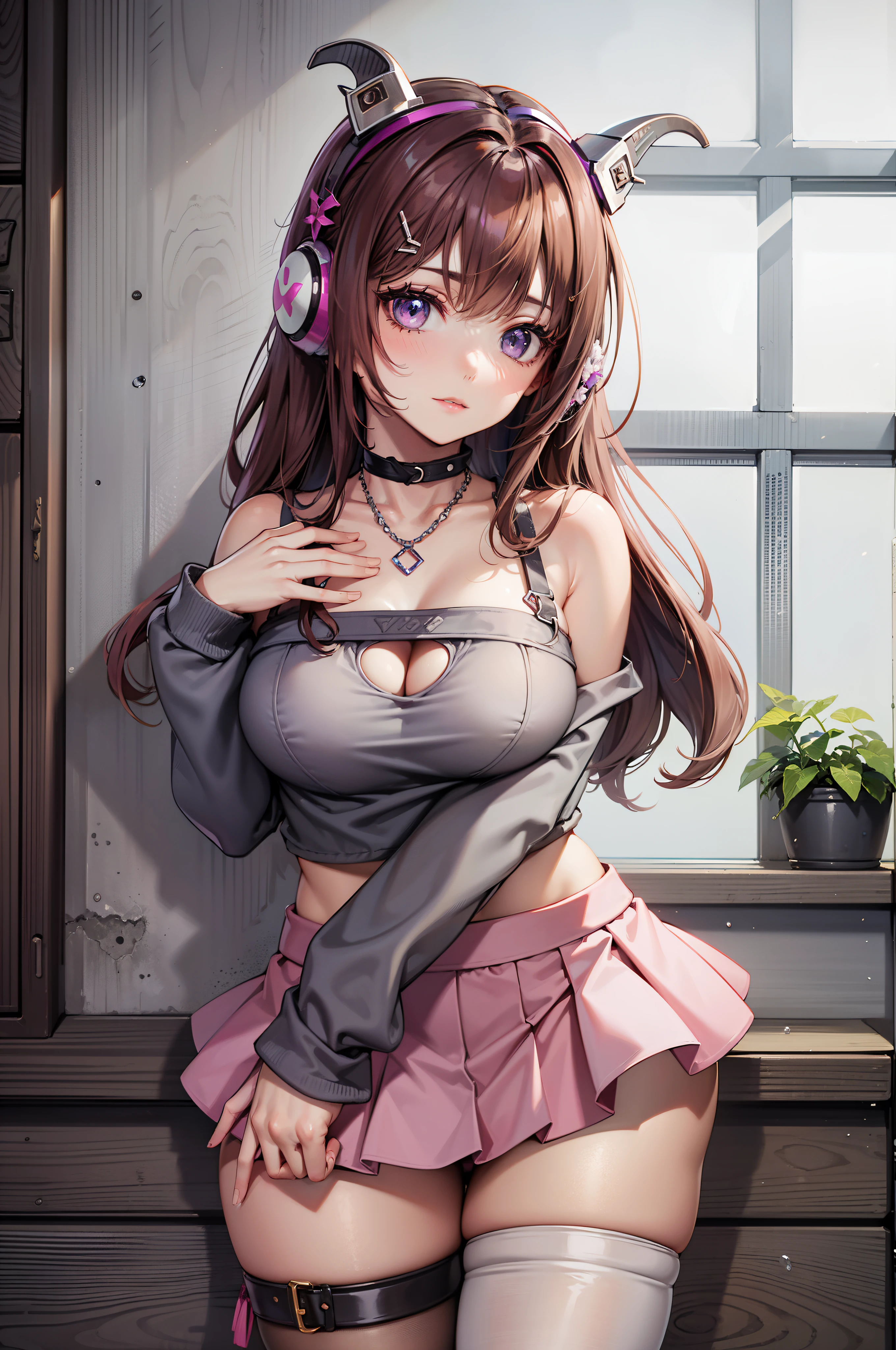 cute face, purple eyes, detailed face and eyes