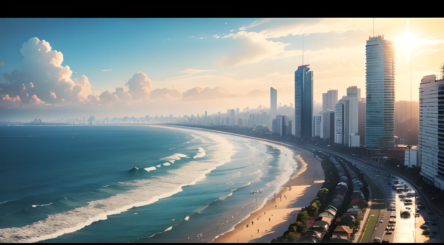 litoral, cidade, chuvoso, morning, sol, chuva, neblina, water, Metropolis