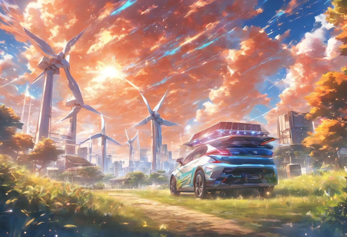 Low-carbon planet,Solar power generation、Wind power、New energy vehicles,People protect the environment