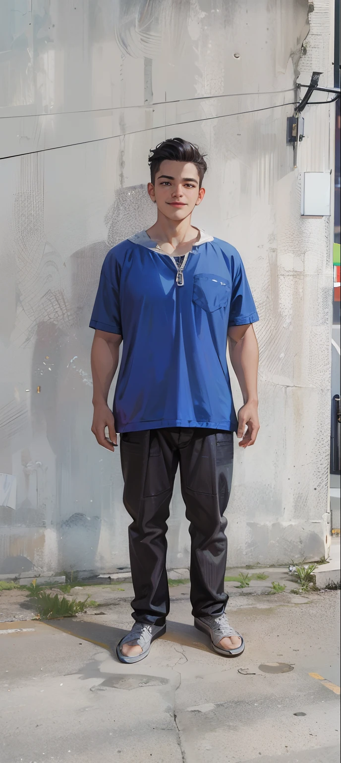 (absurdres, highres, ultra detailed, HDR), masterpiece, best quality, 1boy, handsome, short hair, finely eye and detailed face, (white t-shirt), (jean jacket), dimple, forehead, night street, night city, midnight, selfie shot, light smile