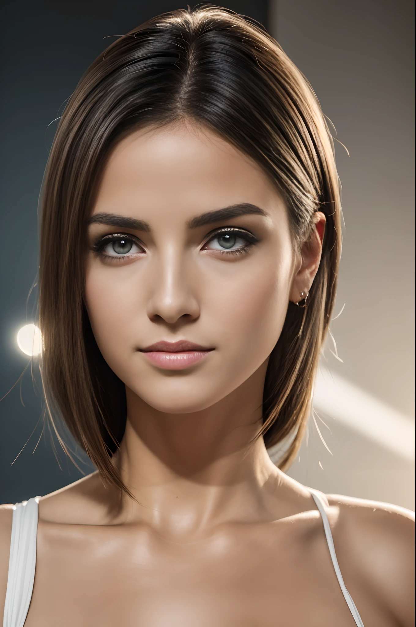 foto de uma Mulher indiana de 25 anos, RAW, mulher bonita, (cabelo castanho ondulado extra longo), ((retrato)), ((rosto detalhado: 1.2)), ((detailedfacialfeatures)), (pele finamente detalhada), pale skinned, terno bodycon hasmat bodycon de decote profundo altamente detalhado, ambiente megacity, (cores frias), humid, humid, reflexos, (obra-prima) (perfect aspect ratio)(foto realista)(melhor qualidade) (detalhado) fotografado em uma Canon EOS R5,  Lente de 50mm, F/2.8, HDR, (8k) (papel de parede) (cinematic lighthing) (lighting dramatic) (foco nítido) (intrincado) moda