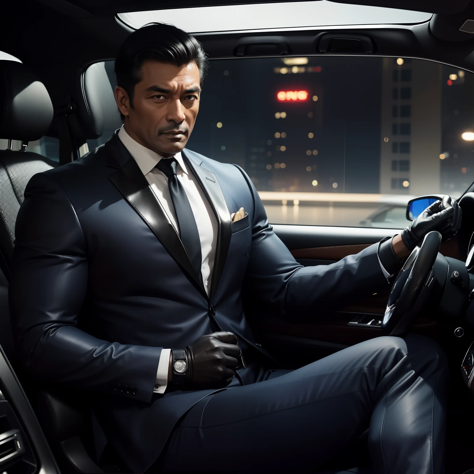 50 years old,daddy,shiny suit ,Dad sat in a car,k hd,in the office,big muscle, gay ,black hair,asia face,masculine,strong man,the boss is,handsome,sex,leather gloves,lecherous dad,look straight ahead,dad is handsome,dad is a men,dad is sex dad