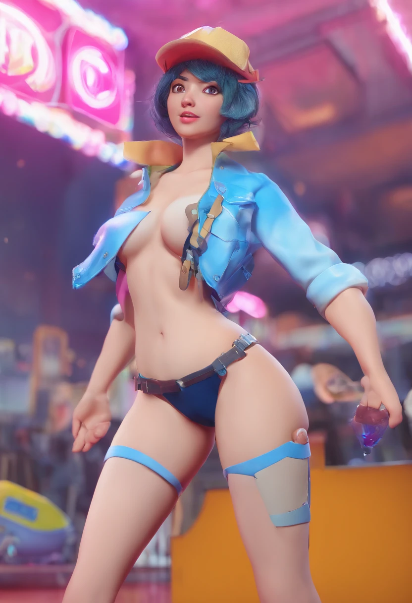 masterpiece, day, game_cg, very short hair, blue eyes, breasts out, bare legs, no legwear, uncensored, undressing, naughty_face, , testicles, orc, male, half-closed eyes, bare_legs, hat, bandaid, cum, fat，nsfw