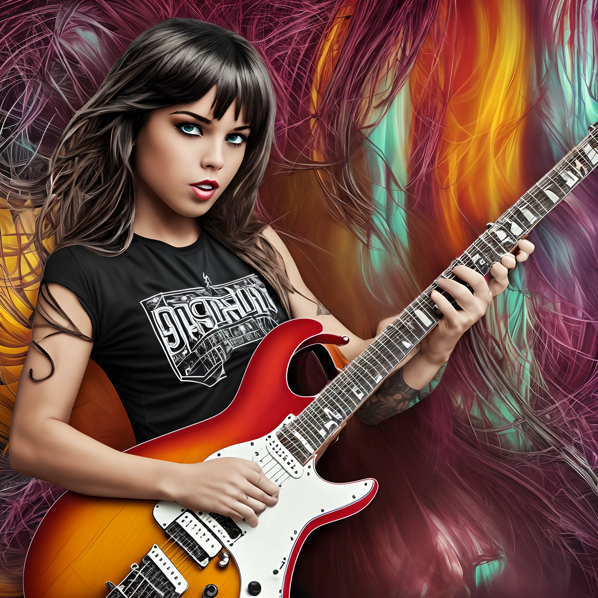 Punkgirl Muscular Play E-Guitar —AR 2:3 —auto—s2 --auto --s2