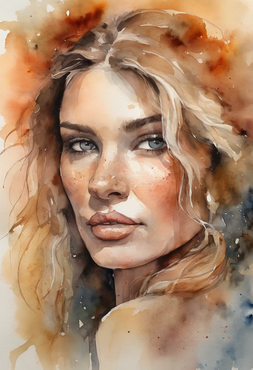 Irregularly distributed a small number of light-colored freckles on the cheekbones