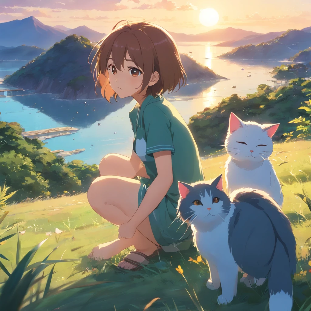 Em uma linda pequena vila,There are mountains,arvoredo,campos gramados,pequeno lago,o cachorrinho,baby cats,Uma garota,Libido menino,Meninos trotando pela aldeia,E lindos pores-do-sol,Brisa suave 1, NSFW