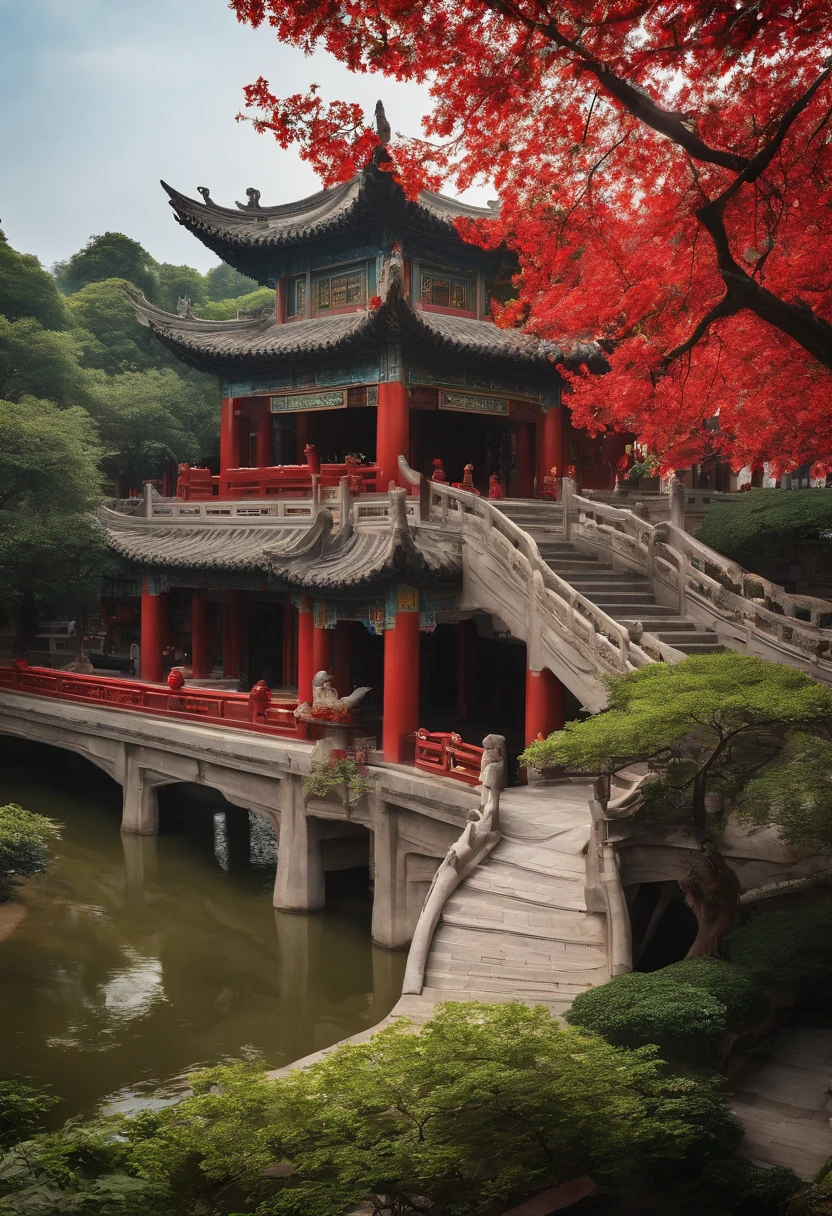 Classical Chinese architecture,Big garden,A magnificent structure,This is the Tianguang Sect,Where the sun shines the most