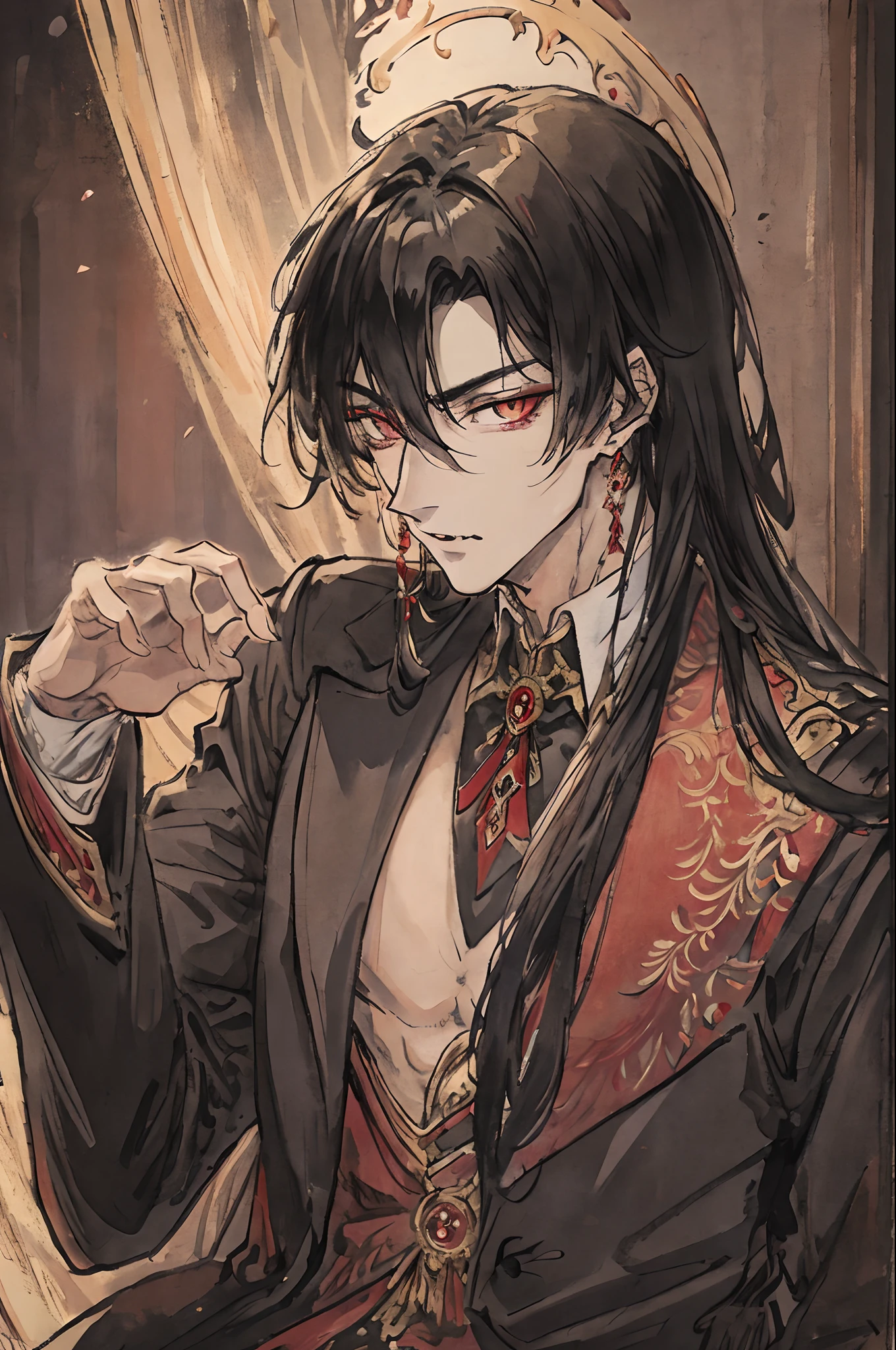 tmasterpiece,Need,1 man very beautiful and gorgeous,Beauty,年轻,World Masterpiece Theatre,super-fine,Need,Need,Vampires,tailcoat,Golden eyes,gentleness,the night